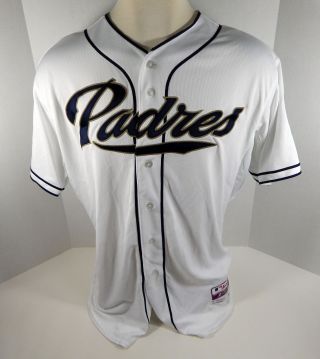 2015 San Diego Padres Rene Rivera 44 Game Issued White Jersey 2