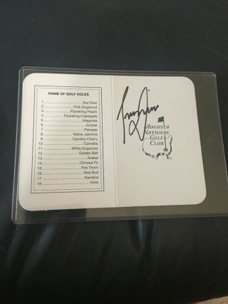 Tony Finau Signed Masters Scorecard Sweet