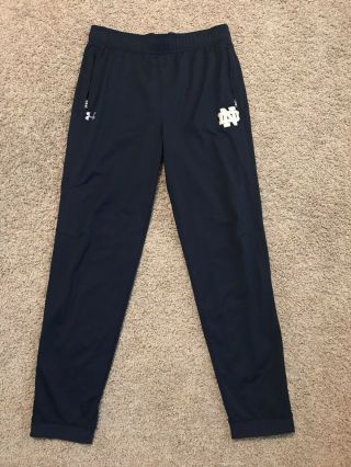 Notre Dame Irish Football Under Armour Team Issued Pants Size Large Nd Blue Gold