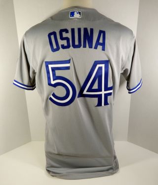 2018 Toronto Blue Jays Roberto Osuna 54 Game Issued Grey Jersey 32 Patch