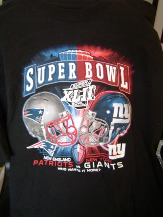 England Patriots Vs.  Ny Giants Bowl Xlii Printed Tee Shirt - 2xl
