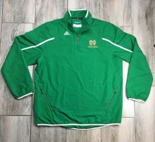 Notre Dame Team Issued Adidas Jacket Large Game Player Exclusive Green Gold