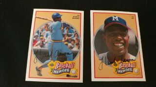 Two Hank Aaron Autograph Hand Signed Cards Black Signature Auto