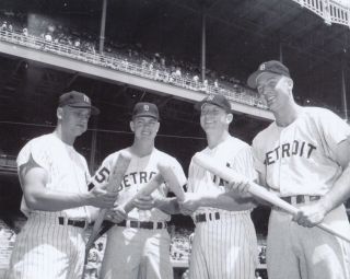 Mickey Mantle,  Roger Maris,  Al Kaline,  Norm Cash 8x10 Photo 1960 All Star Game