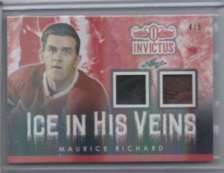Maurice Richard 2017 - 18 Leaf Invictus Ice In His Veins Duel Memorabilia 4/5 /5