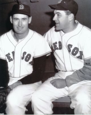 Ted Williams And Lou Boudreau 8x10 Photo Boston Red Sox