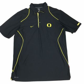 Nike Mens Large Dri Fit Shirt Oregon Ducks Short Sleeve Polo B19