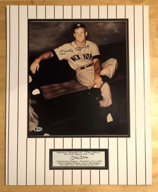 MICKEY MANTLE NY Yankees Signed Autographed Gallo Print w 16x20 Mat Beckett LOA 2