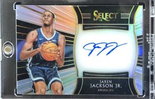 2018 - 19 Panini Select Jaren Jackson Jr.  Silver Prizm On Card Auto Rc D 156/199