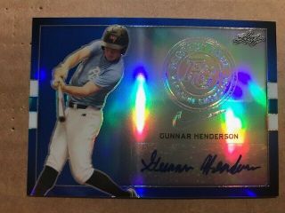 Gunnar Henderson 2018 Leaf Perfect Game Baseball Blue Metal Auto 13/20 Autograph
