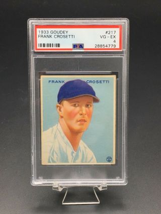 1933 Goudey Baseball Frank Crosetti Psa Vg - Ex 4 217 York Yankees