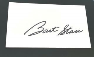 Bart Starr Legendary Nfl Quarterback Signed Autograph 3x5 Index Card Packers