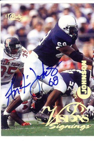 Andre Johnson Rookie Rc Draft Auto Autograph Penn State Psu College 1996