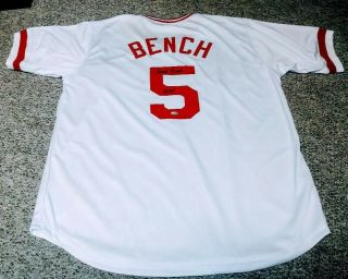 Johnny Bench Cincinnati Reds Signed Autograph Jersey Sgc Authentication Xl