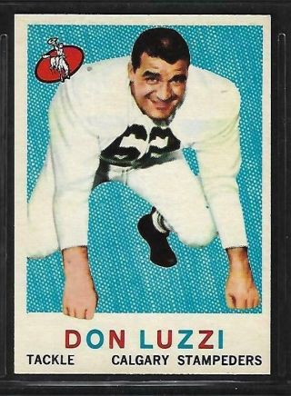 1959 Topps Cfl Football: 29 Don Luzzi Rc,  Calgary Stampeders