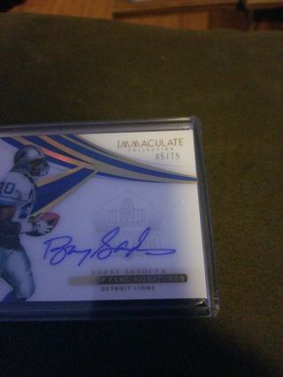 2018 Immaculate Barry sanders HOF Auto 5/15= Jersey Number Sick Card 3