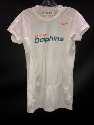 49 Miami Dolphins Game White Dri - Fit Workout Compression Shirt - Xl
