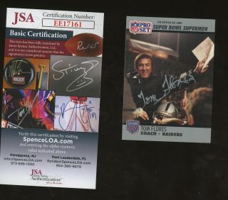 Tom Flores Raiders Signed 1990 Pro Set 25 Auto Autograph Jsa