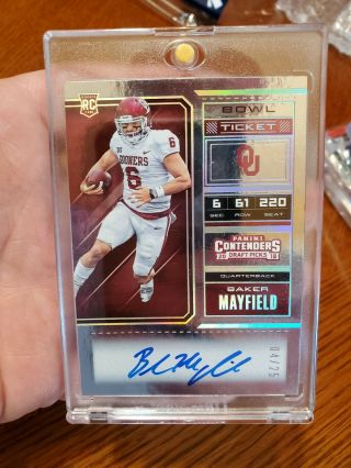 2018 Panini Contenders Baker Mayfield Rookie Bowl Ticket Auto 4/25 Browns