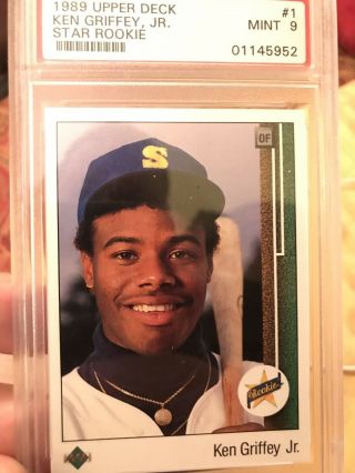 1989 Upper Deck Ken Griffey Seattle Mariners 1 Baseball Card Psa 9