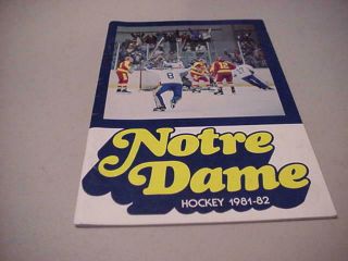 1981 - 82 University Of Notre Dame Hockey Media Guide
