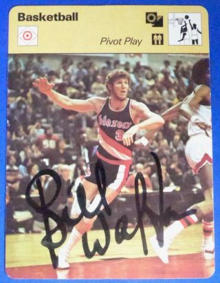 Bill Walton Hof Autograph Signed 5 X 6 Sportcaster 1978 Portland Trail Blazers