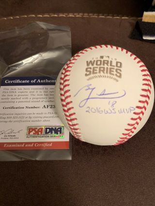 Ben Zobrist Autographed Signed 2016 World Series Baseball Chicago Cubs Psa