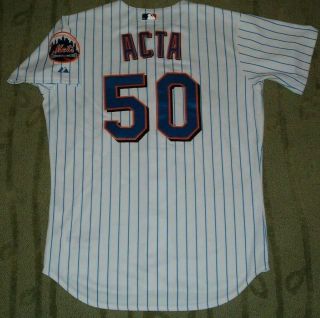 York Mets Manny Acta Game Worn 2005 Jersey (nationals Indians Mariners)