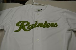 Tacoma Rainers White Jersey Xl Promotinal Adventure Green Letters Bn - N