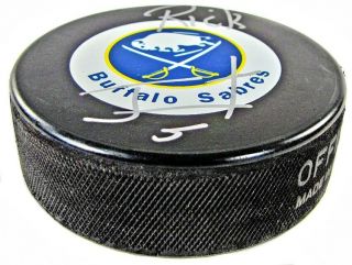 Rick Jeanneret Autographed Buffalo Sabres Throwback Hockey Puck 2