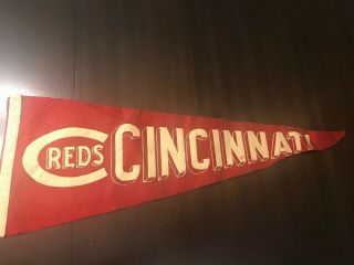1940s Cincinnati Reds Redlegs Cincy Vintage Pennant Felt Ohio Mlb Baseball 27in
