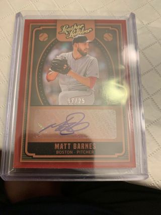 Matt Barnes - Red Sox - 2019 Panini Leather And Lumber Auto Holo Gold 17/25