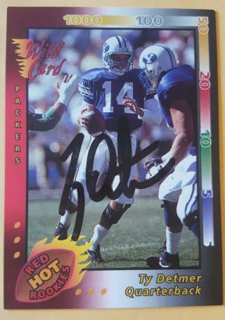 Ty Detmer Brigham Young University Autograph College Byu Football Card Auto