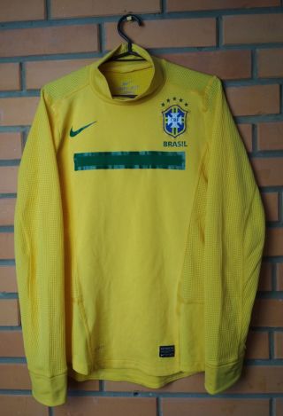 Brazil Home Football Shirt 2011 - 2012 Long Slevee Player Issue Size M Jersey Nike
