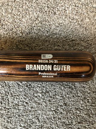 Brandon Guyer Game Bat,  Cleveland Indians MLB Auth 2