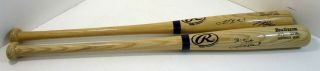 2x Autographed Rawlings Wood Baseball Bats 20 Jj Putz,  9 Luis Sojo? 32.  5 " X3.  25