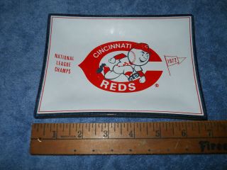 Cincinnati Reds Ashtray 1972 National League Champs Mlb Baseball Logo Plate