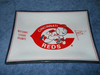 Cincinnati Reds Ashtray 1972 National League Champs MLB Baseball logo plate 3
