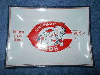 Cincinnati Reds Ashtray 1972 National League Champs MLB Baseball logo plate 4