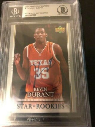 2007 - 08 Ud First Edition Kevin Durant Auto Bgs Certified