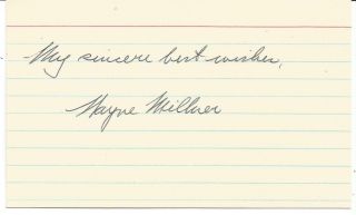 Wayne Millner Autographed 3 X 5 Index Card - Jsa Authenticated - Nfl