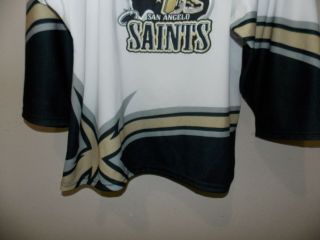 Authentic Jersey San Angelo Saints CHL Minor Hockey Jersey/Fight Strap SZ 54 Pro 6