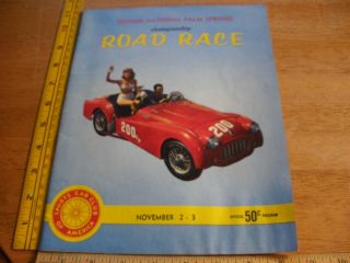 1957 National Palm Springs Road Races Program Sports Car Club Of America Shelby