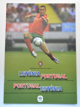 Fifa World Cup 2006 Qualifiers Latvia Vs Portugal Vs Estonia Football Programme