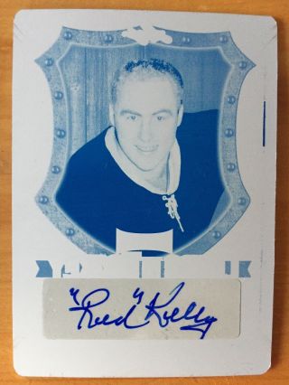 Red Kelly 2016 - 17 Leaf Metal Lords Of Hockey Cyan Printing Plate Auto D 1 / 1