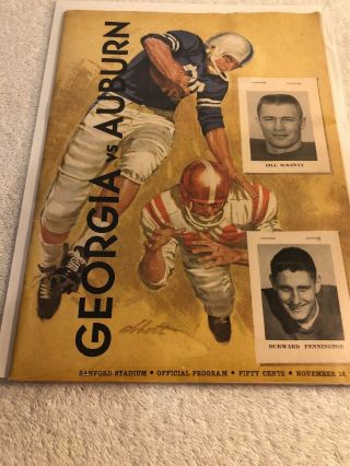 Auburn Vs Georgia 1961 Football Program Good Shape 4