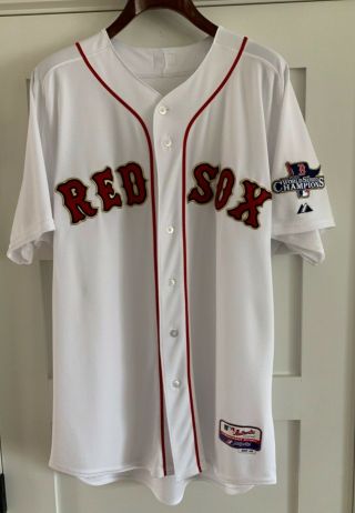 Boston Red Sox Dustin Pedroia 2013 Ws Gold Program Majestic Authentic Jersey