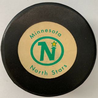 Minnesota North Stars 1972 Official Size Game Puck Stamped Made In Canada Nhl