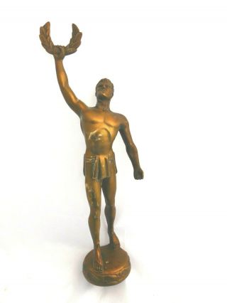 Vintage Heavy Solid Brass 12 " Tall Trophy Topper