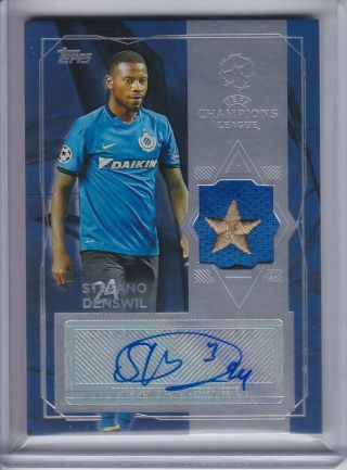 2016 - 17 Topps Uefa Cl Showcase Patch Black Auto Stefano Denswil Brugge Star 5/5